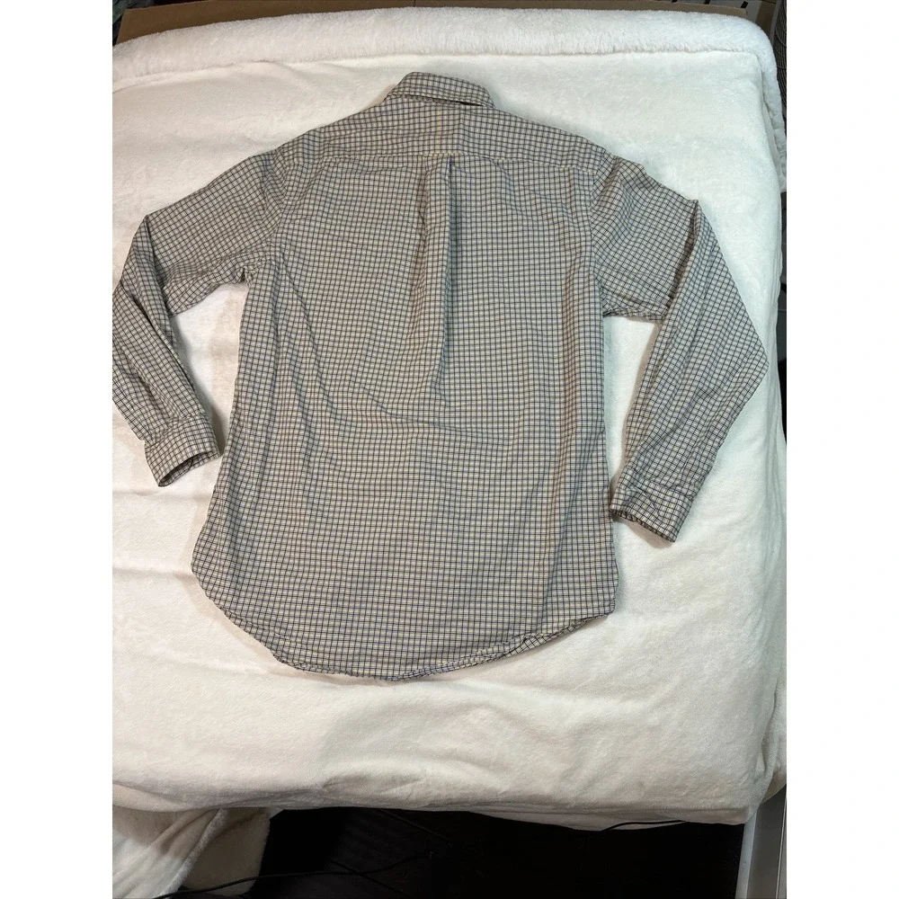 Ralph Lauren Mens M Classic Fit Blue Yellow Check Button Down Long Sleeve Shirt - Picture 10 of 12